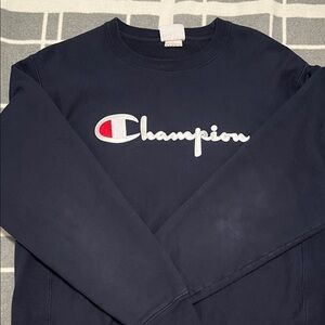 Champion Men's Dark Blue Crewneck Sweater